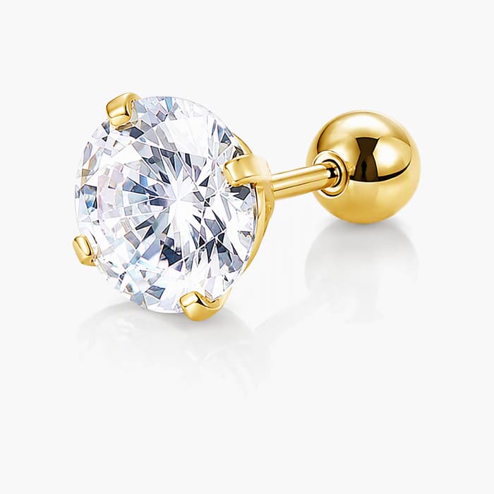 Dainty Single Stone Stud Earrings