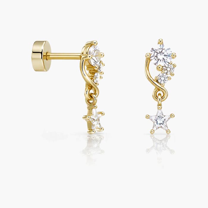 Dainty Star Charm Stud Earrings