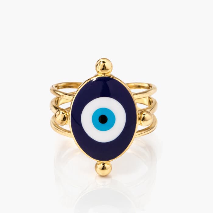 Evil Eye Open Cuff Ring
