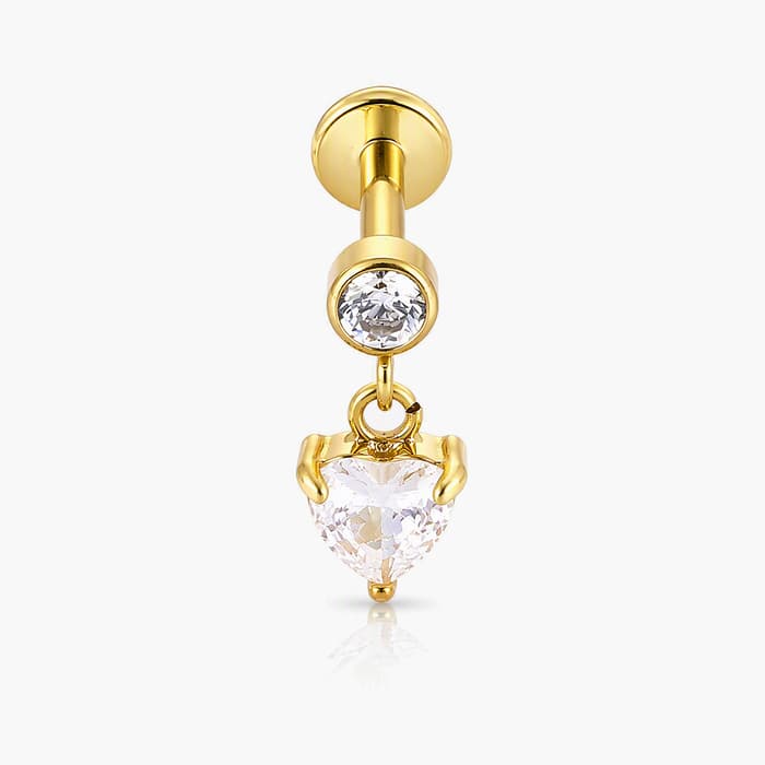 Dainty Heart Drop Earring