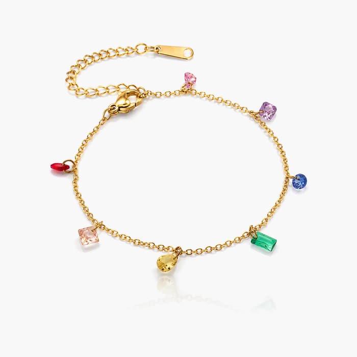 Dainty Multi-Shape Charm Bracelet
