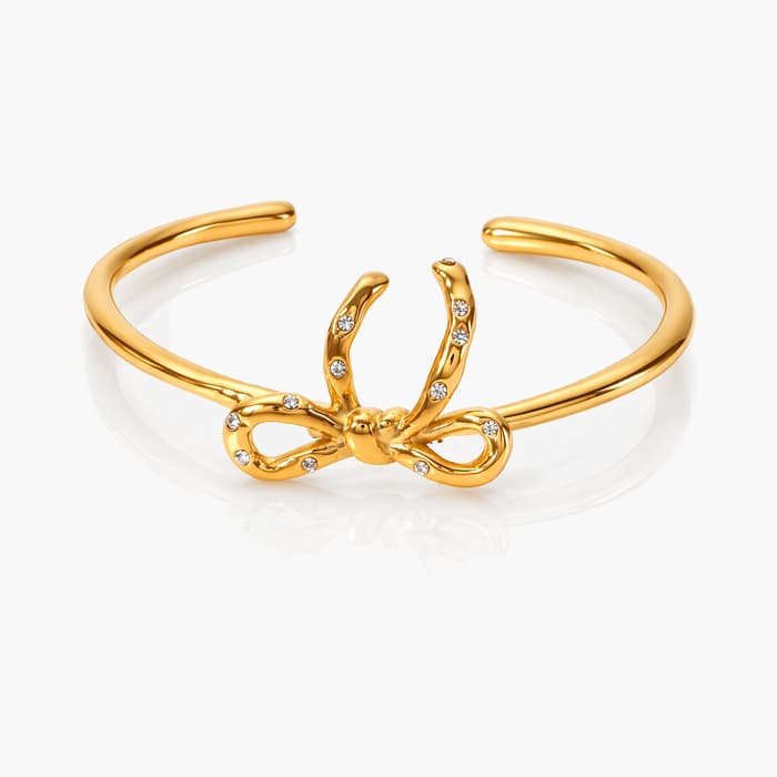 Trendy Bow Knot Open Cuff Bracelet