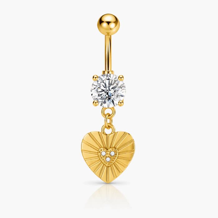 Heart Charm Belly Ring