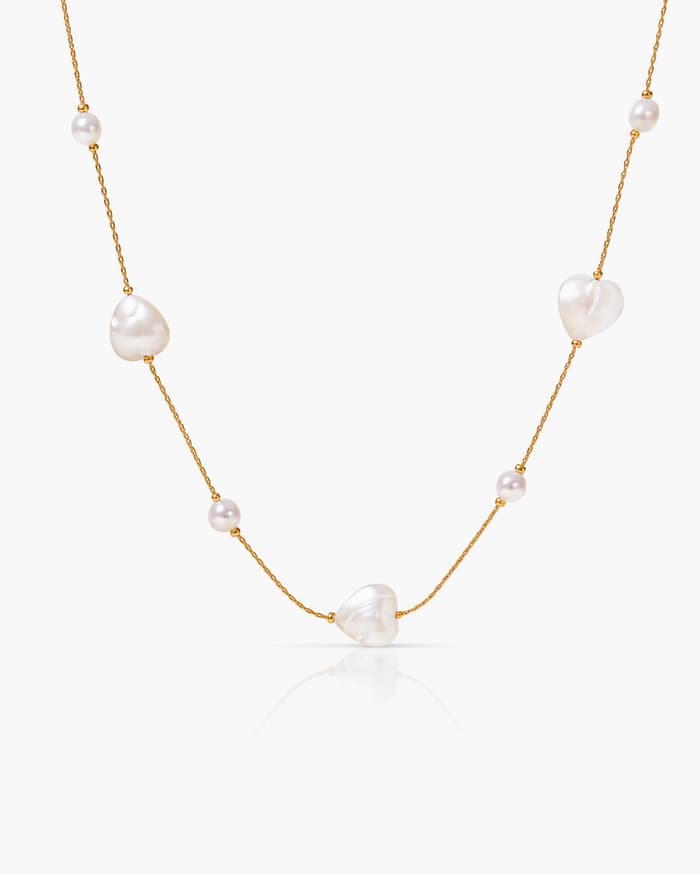 Dainty Heart Station Necklace