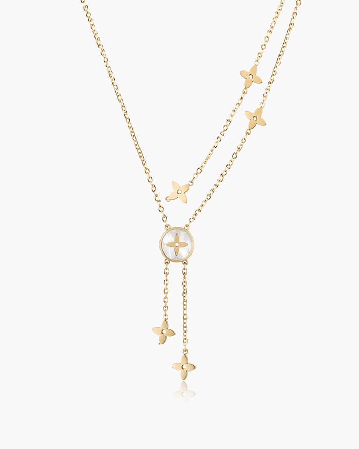 Dainty Flower Disc Layered Necklace