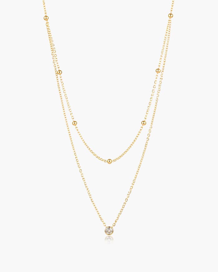 Dainty Ball Bead Layered Necklace