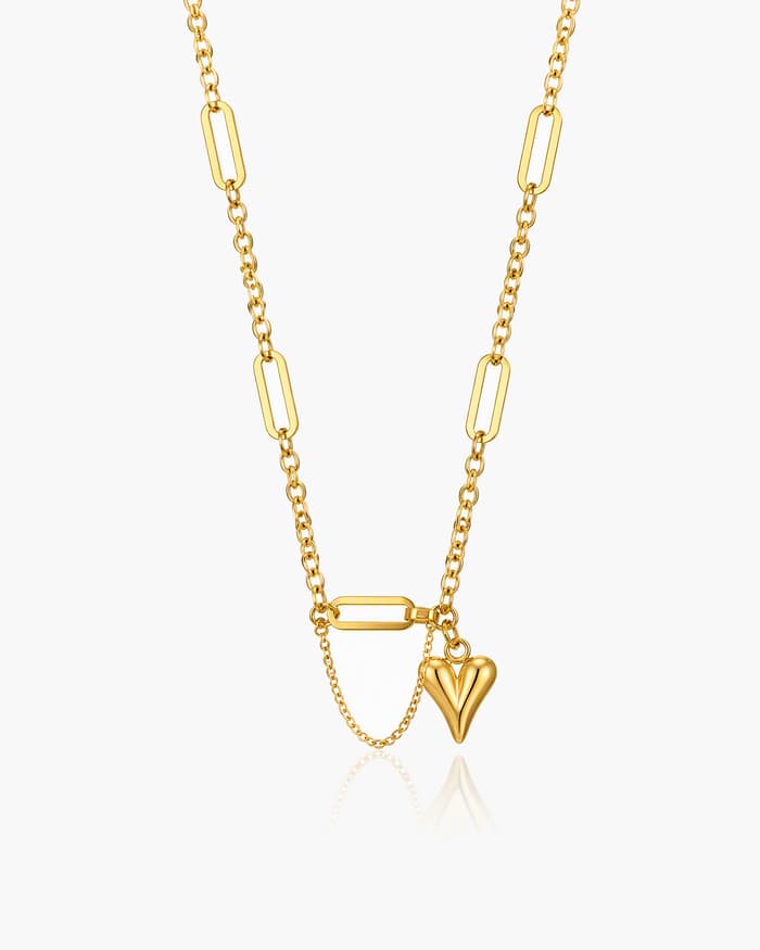 Trendy Heart Charm Necklace