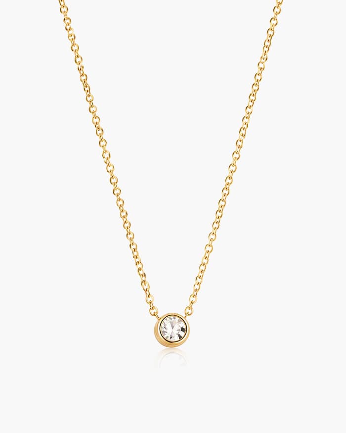 Dainty Single Stone Pendant Necklace