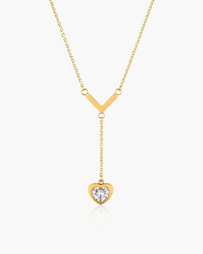 Dainty Letter L Heart Necklace