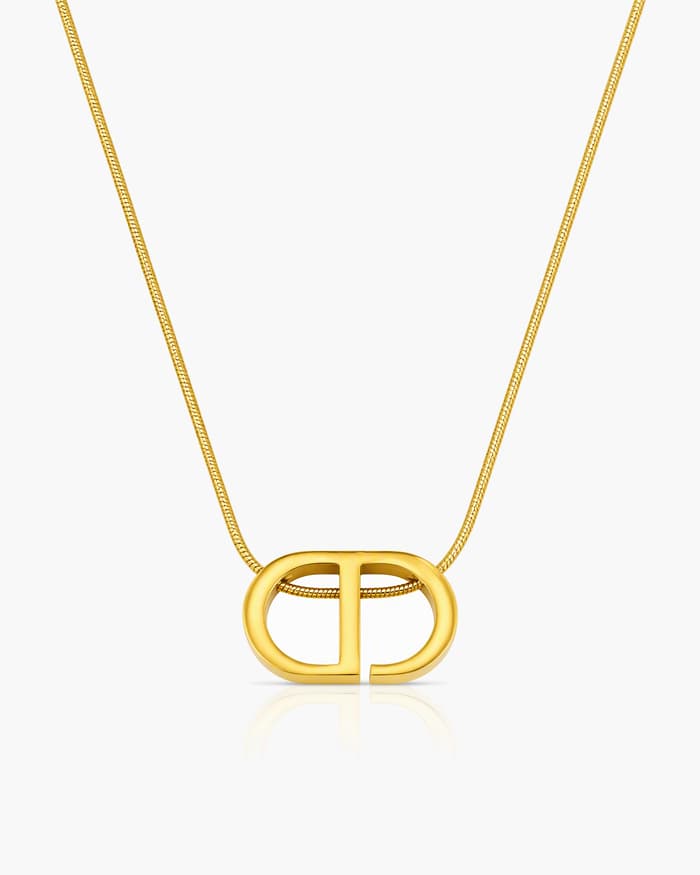 Minimalist Interlocking Oval Necklace
