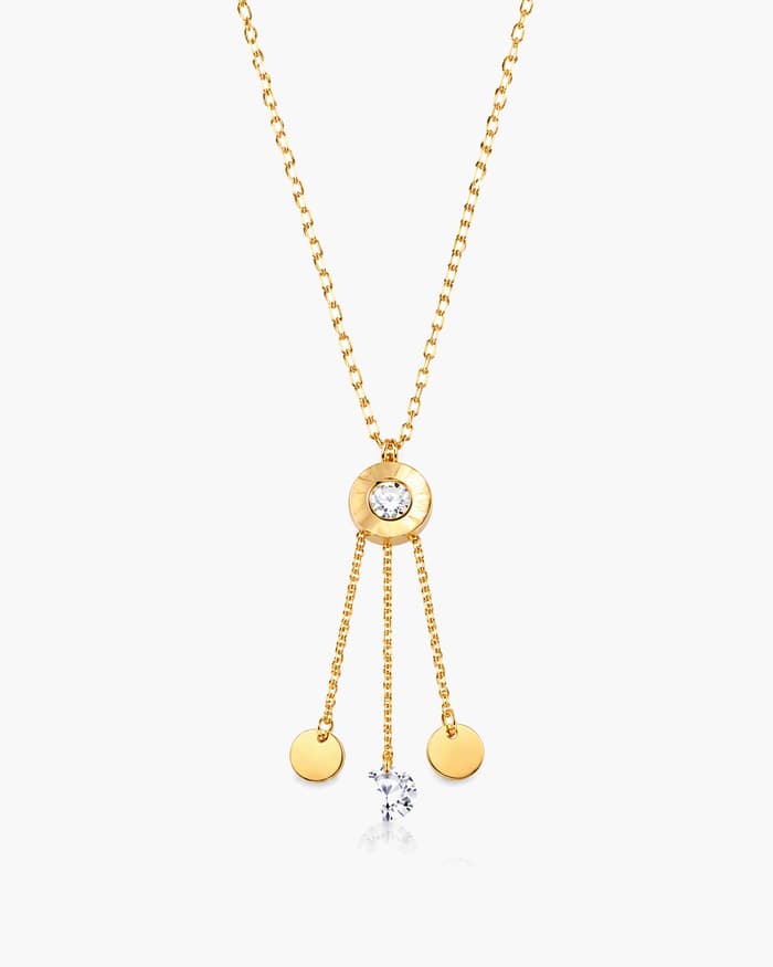 Dainty Disc Tassel Necklace