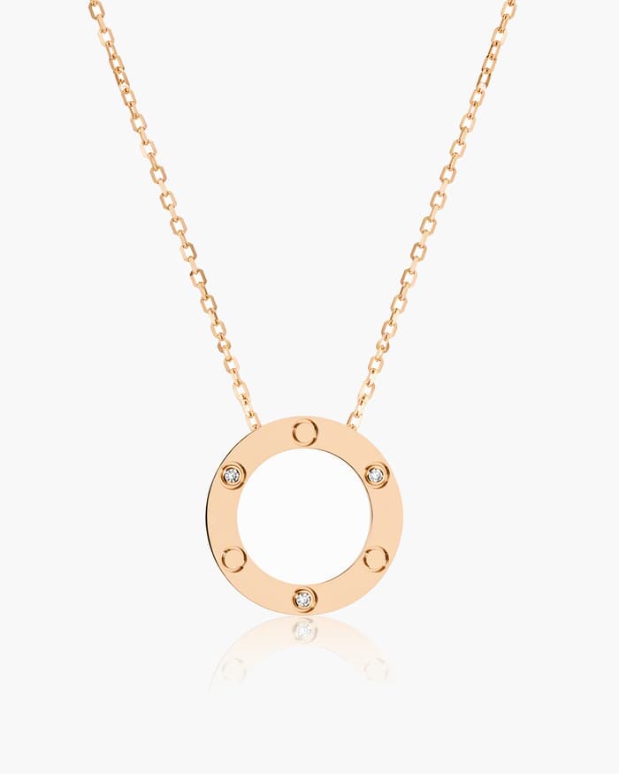 Minimalist Circle Disc Pendant Necklace
