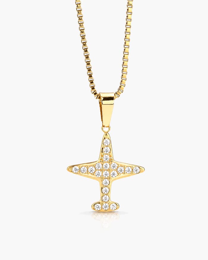 Trendy Airplane Pendant Necklace