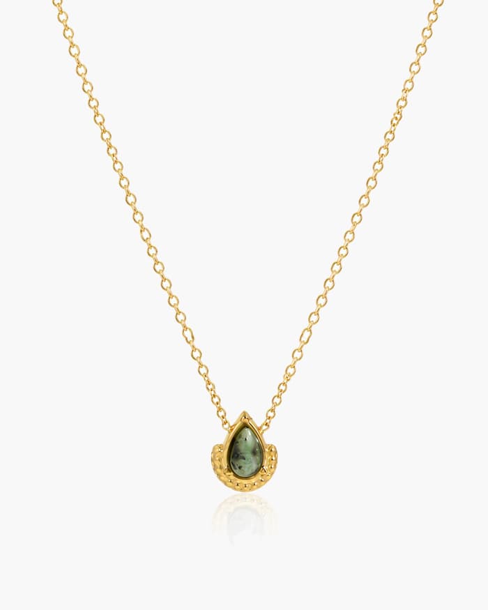 Dainty Teardrop Stone Pendant Necklace