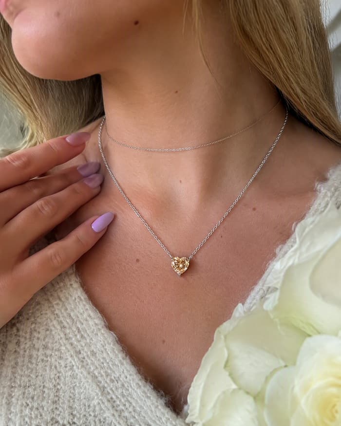 Heart Pendant Necklace — worn