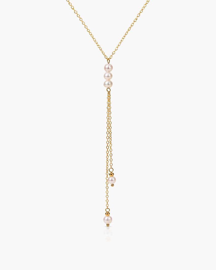 Dainty Three-Stone Lariat Necklace