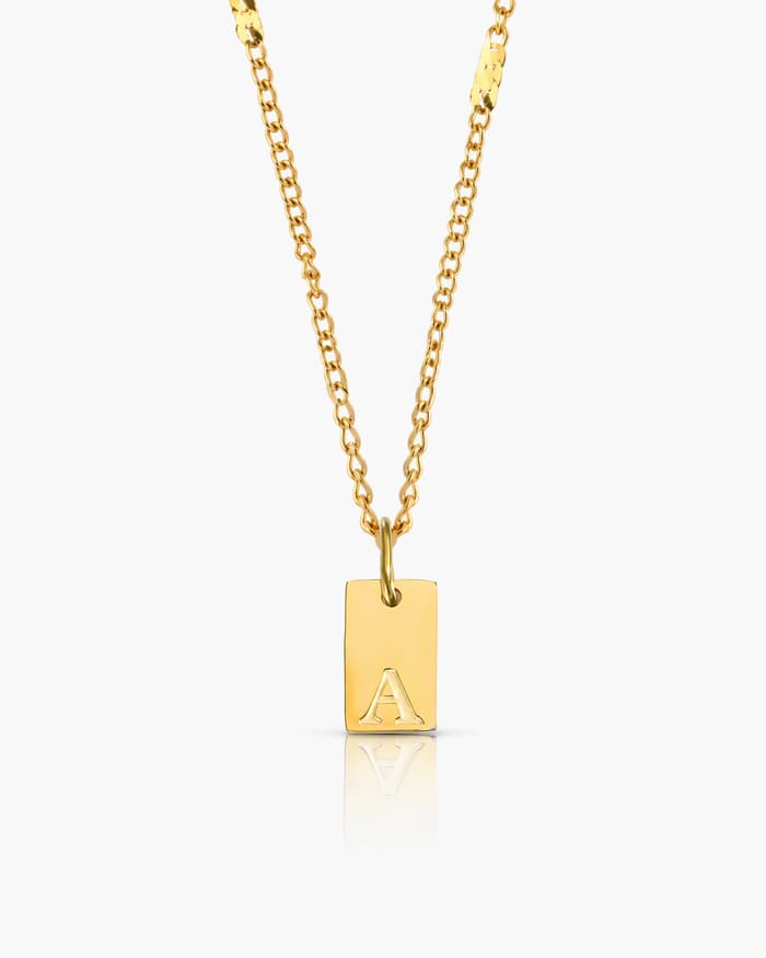 Minimalist Letter Bar Pendant Necklace