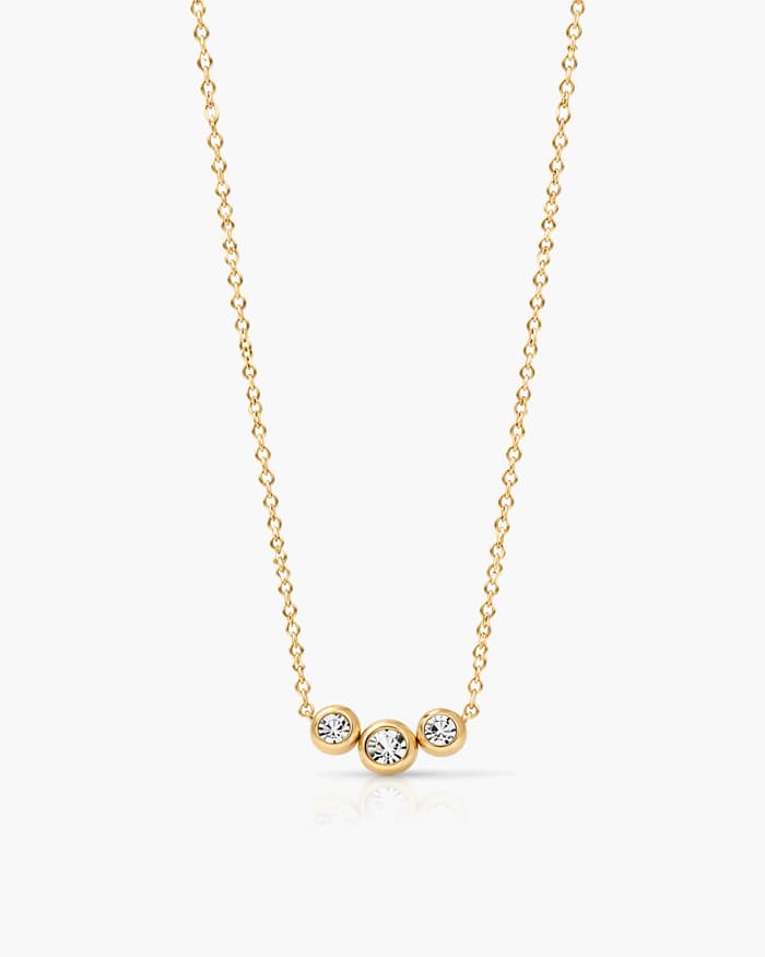 Dainty Three-Stone Cluster Necklace