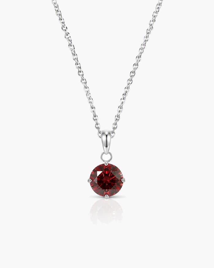 Minimalist Round Stone Pendant Necklace