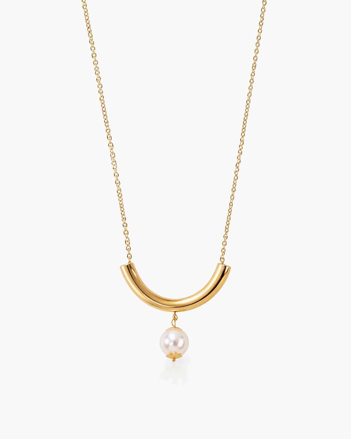 Minimalist Curved Bar Necklace