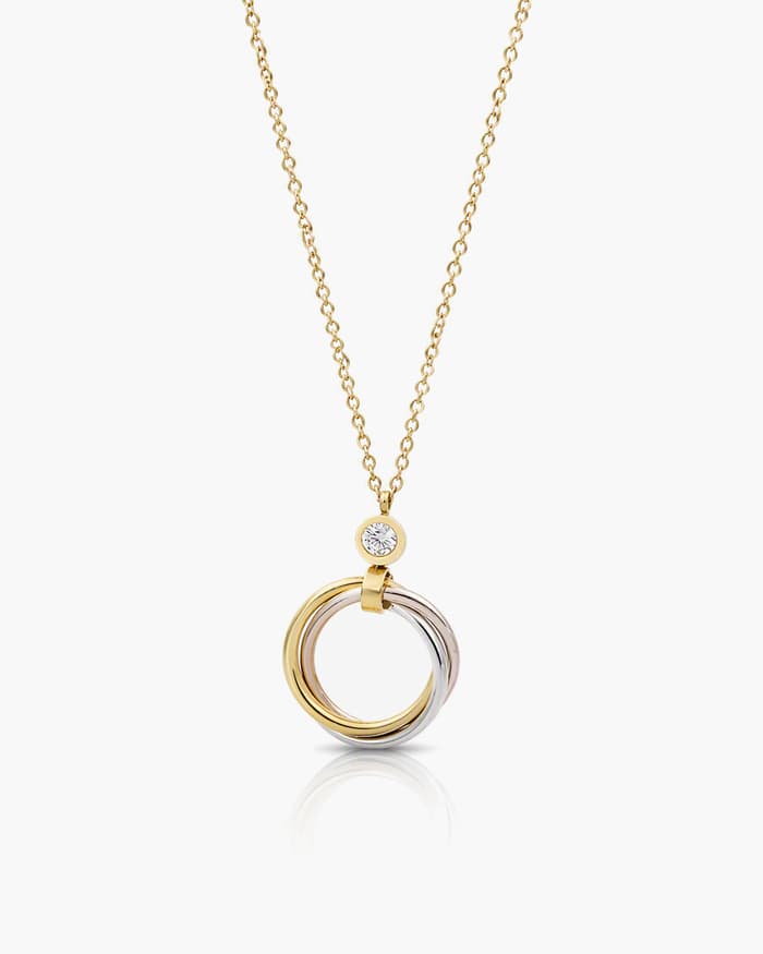Minimalist Interlocking Rings Pendant Necklace
