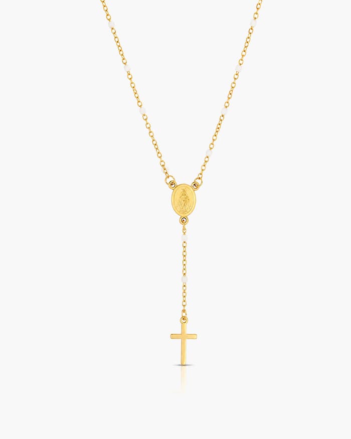 Dainty Cross Disc Y-Necklace