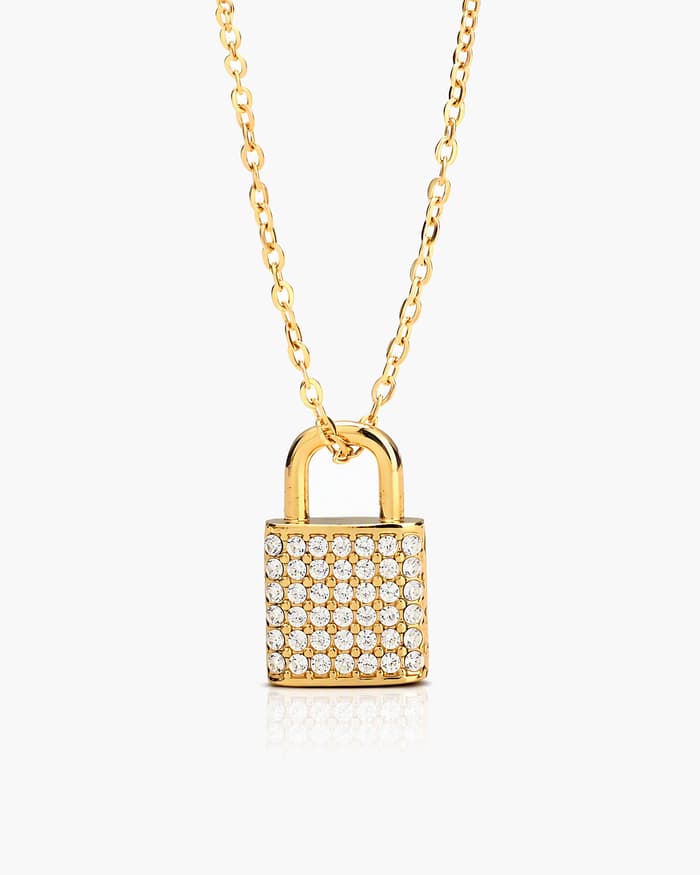 Cute Heart Padlock Pendant Necklace
