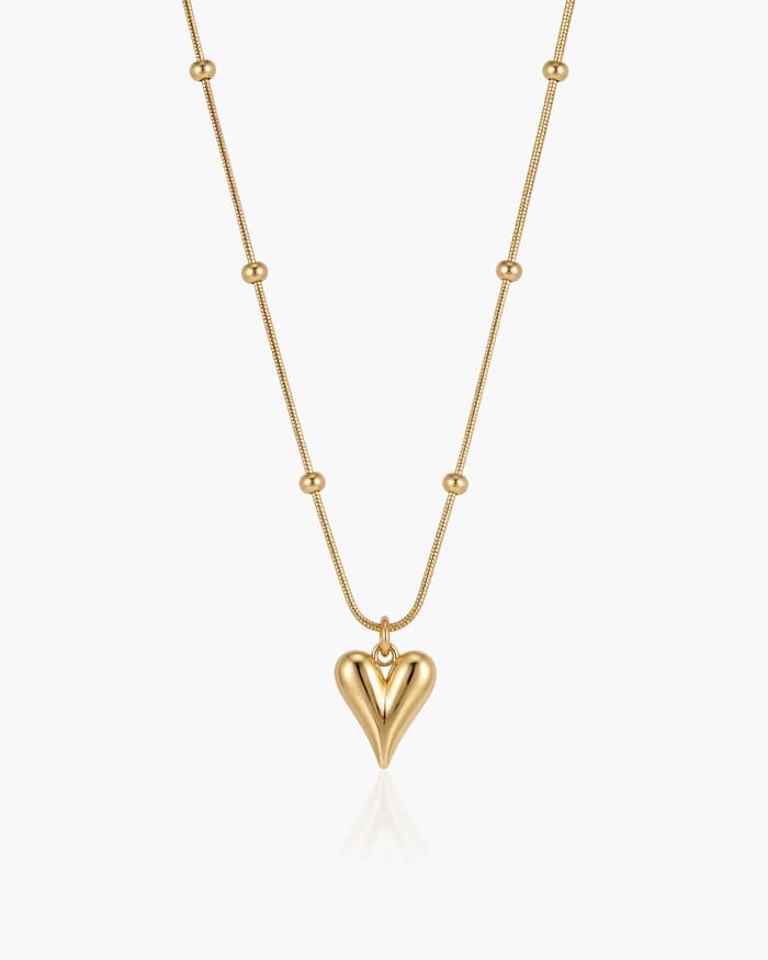 Dainty Heart Snake Chain Necklace
