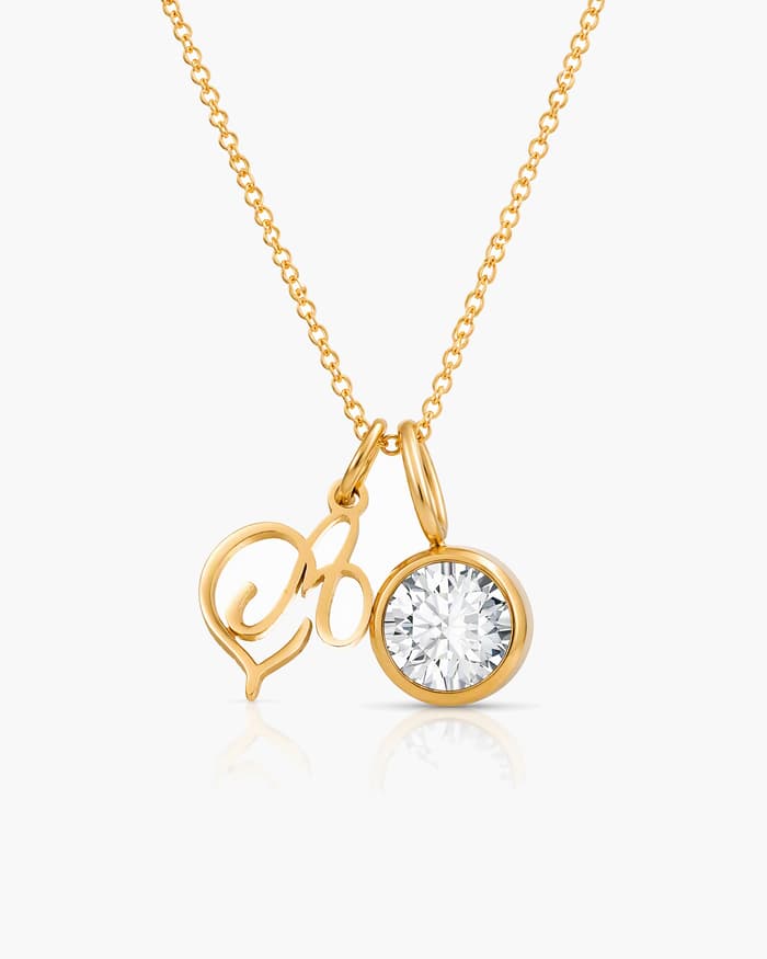 Dainty Initial Letter Pendant Necklace
