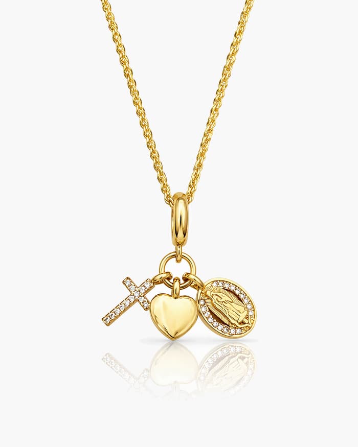 Trendy Cross Heart Charm Necklace