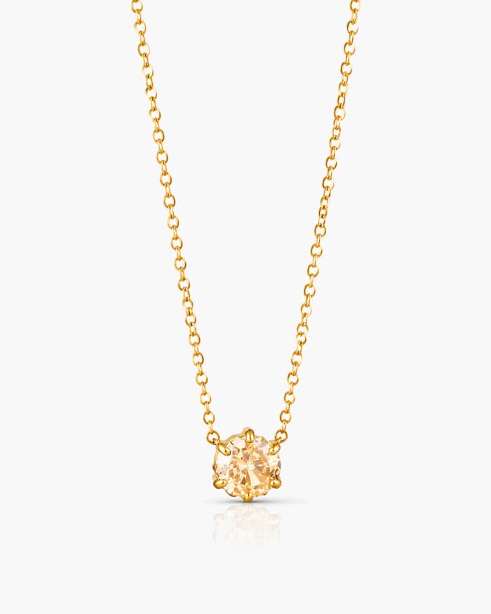 Dainty Single Stone Pendant Necklace