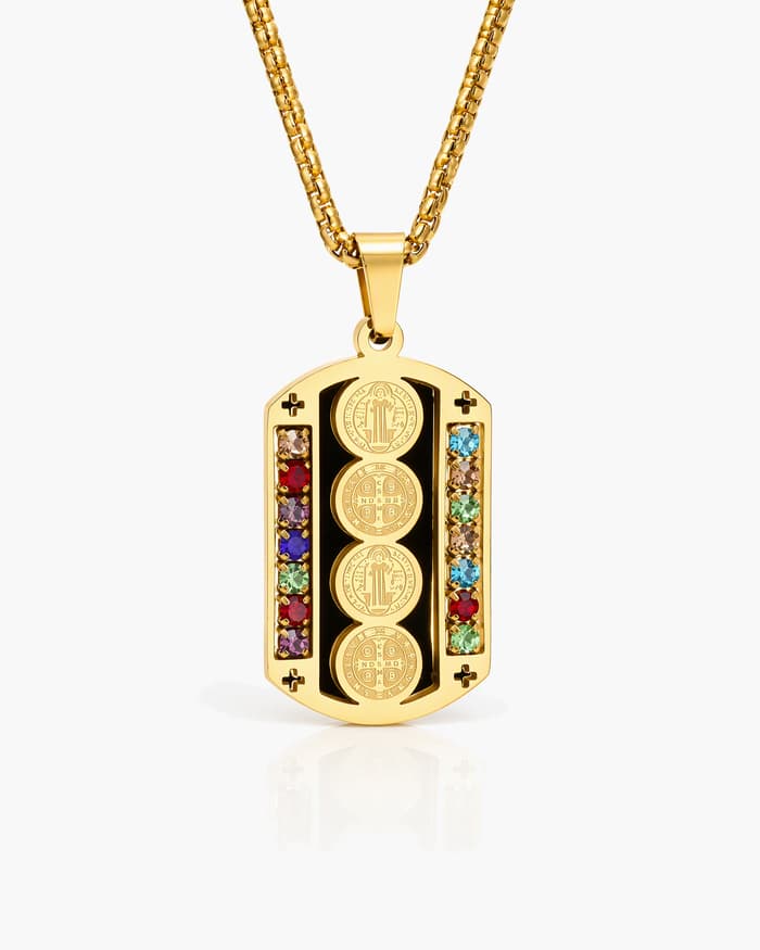 Coin Bar Dog Tag Pendant Necklace