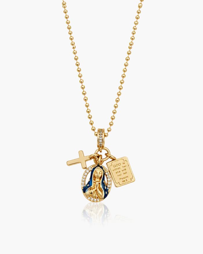 Virgin Mary Charm Pendant Necklace