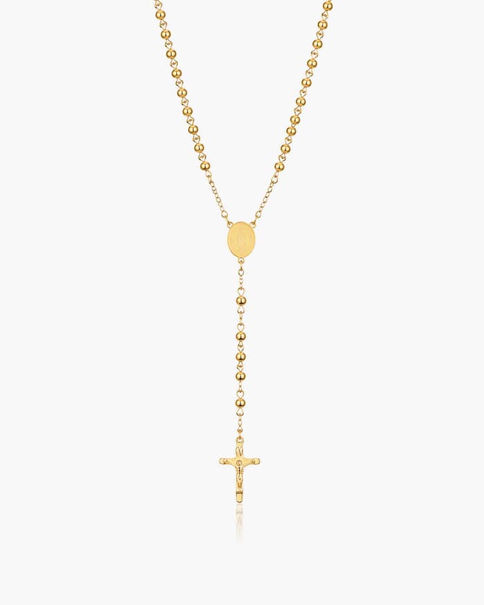 Dainty Crucifix Rosary Necklace