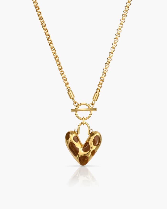 Leopard Heart Pendant Necklace