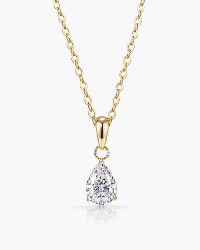 Elegant Pear Drop Pendant Necklace