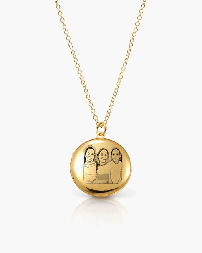Round Photo Locket Necklace