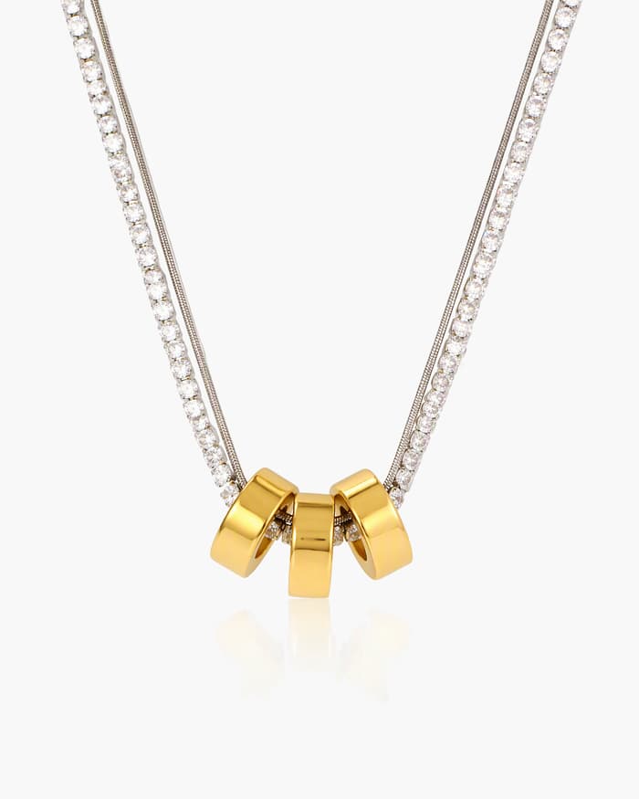 Dainty Double Layer Disc Necklace