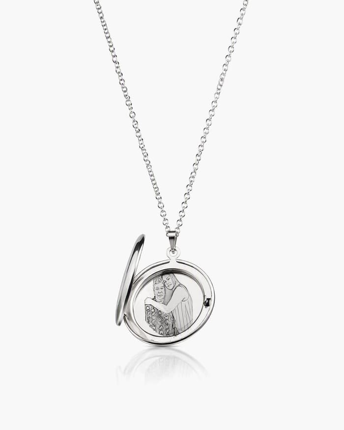 Oval Locket Pendant Necklace