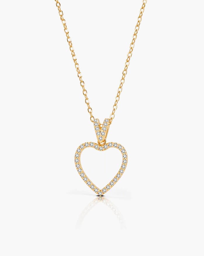 Dainty Open Heart Pendant Necklace