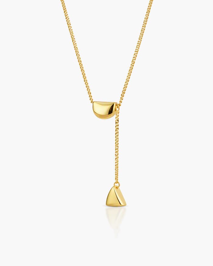 Minimalist Teardrop And Bar Pendant Necklace