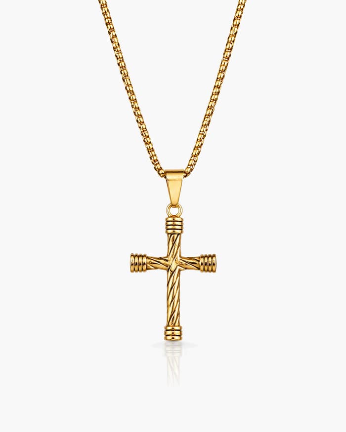 Twisted Cross Pendant Necklace