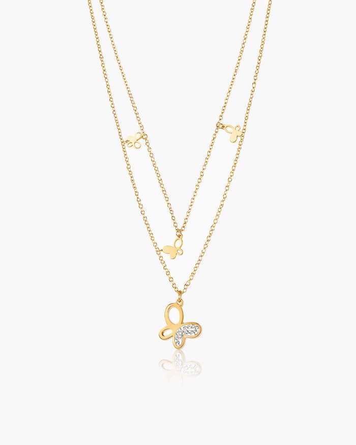 Dainty Butterfly Layered Necklace