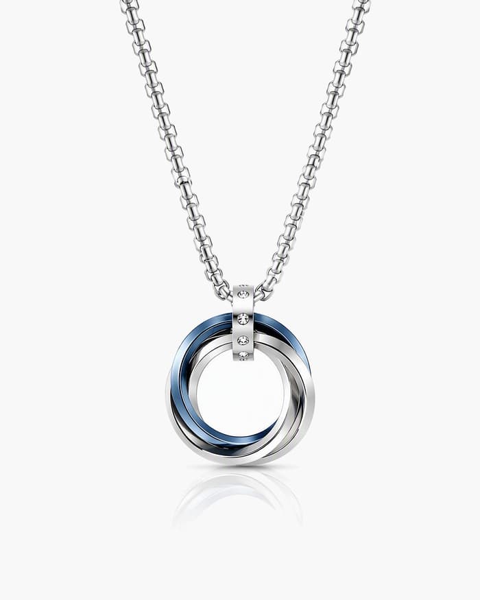 Trendy Double Ring Pendant Necklace