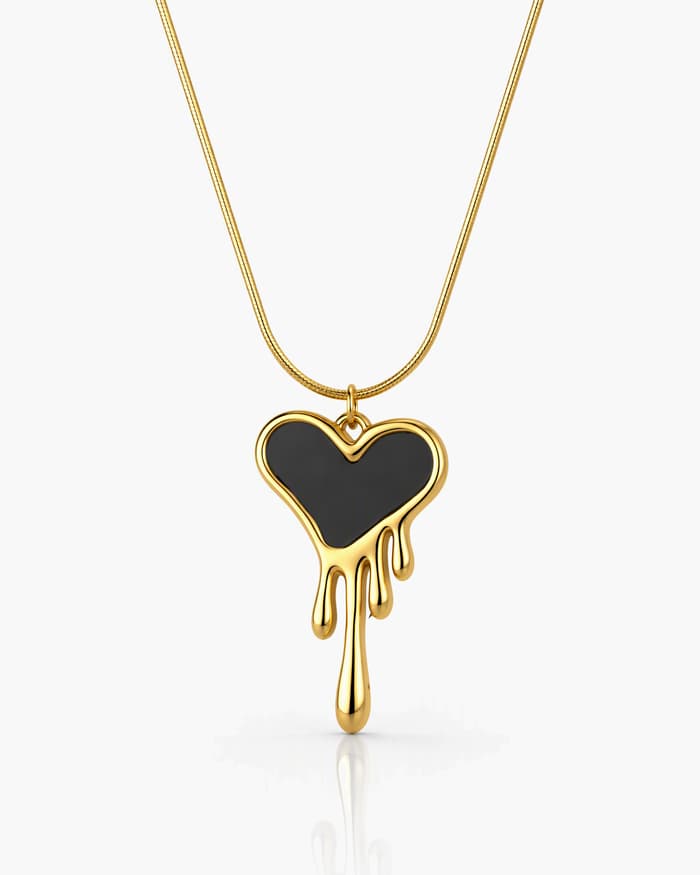 Trendy Dripping Heart Pendant Necklace