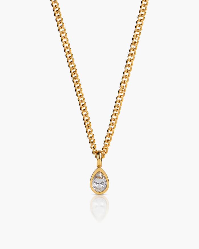 Minimalist Oval Stone Pendant Necklace