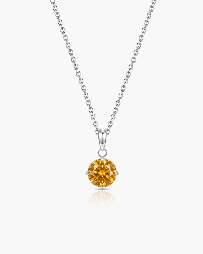Dainty Round Solitaire Pendant Necklace