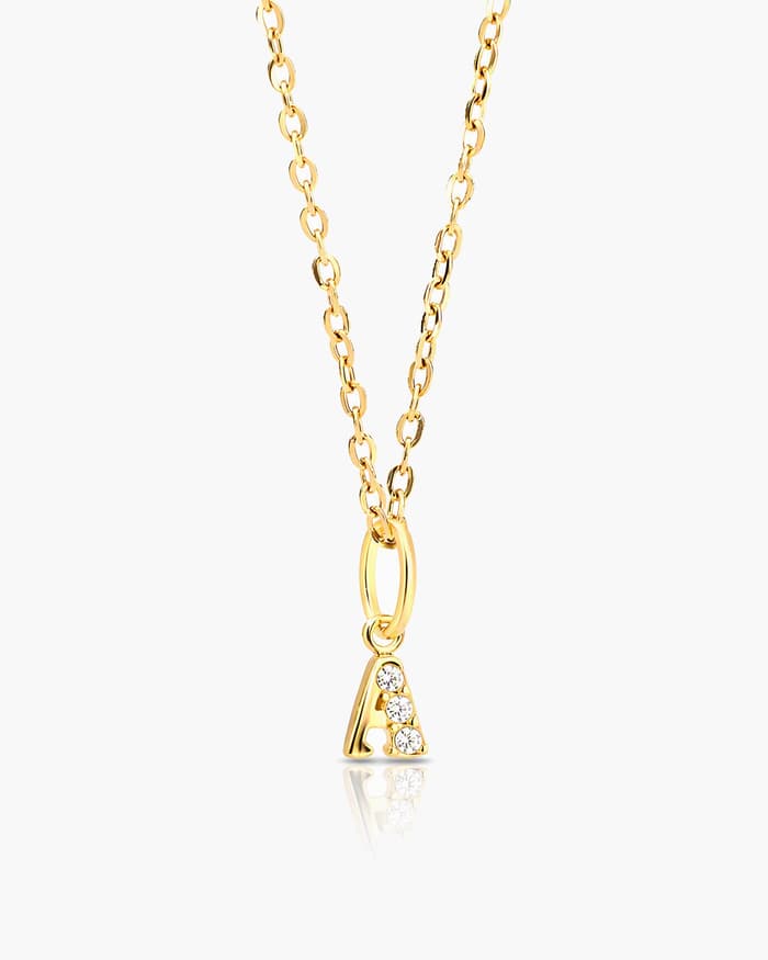 Dainty Initial Letter Pendant Necklace