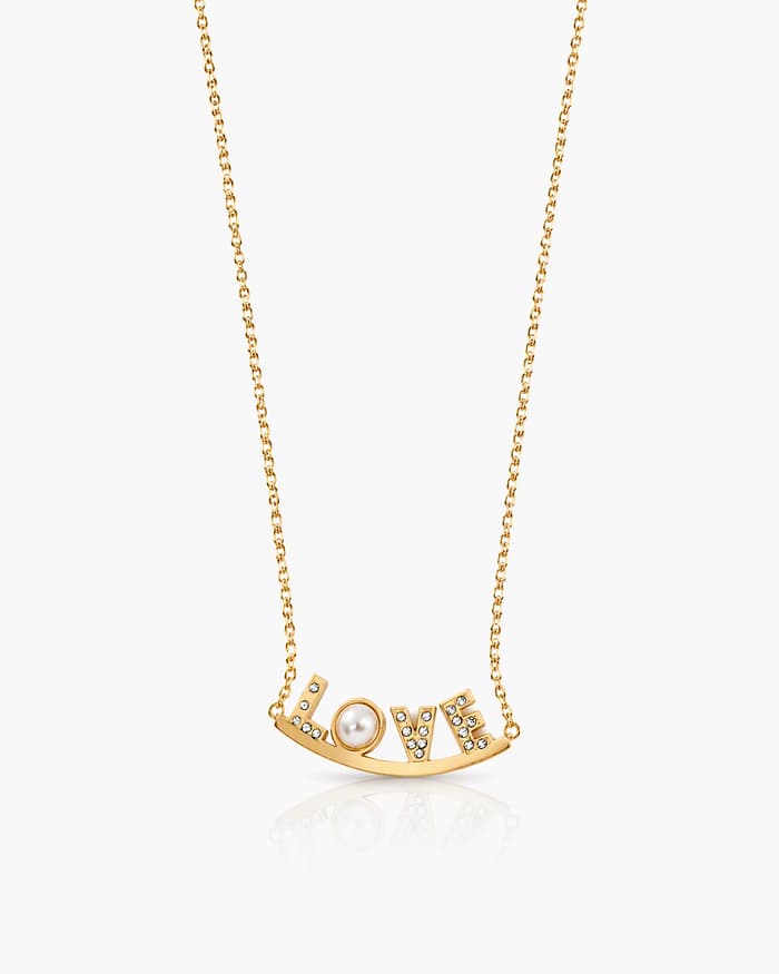 Dainty Love Letter Pearl Necklace