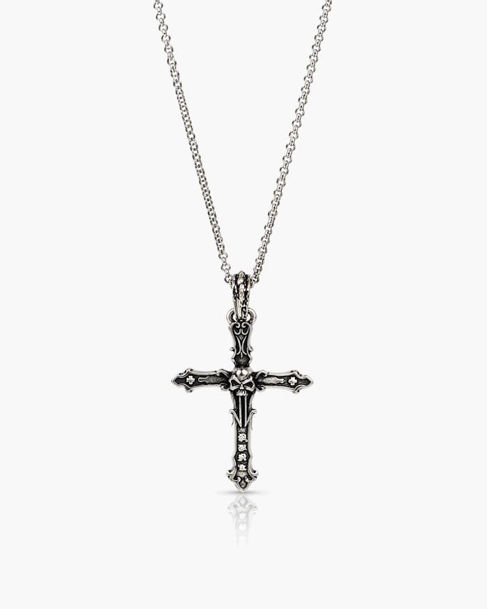 Vintage Skull Cross Pendant Necklace
